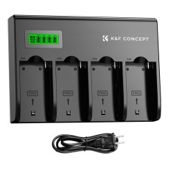 K&F Concept 4-Channel NP-F Battery Charger with LCD Display K&F Concept 4-Channel NP-F Battery Charger with LCD Display